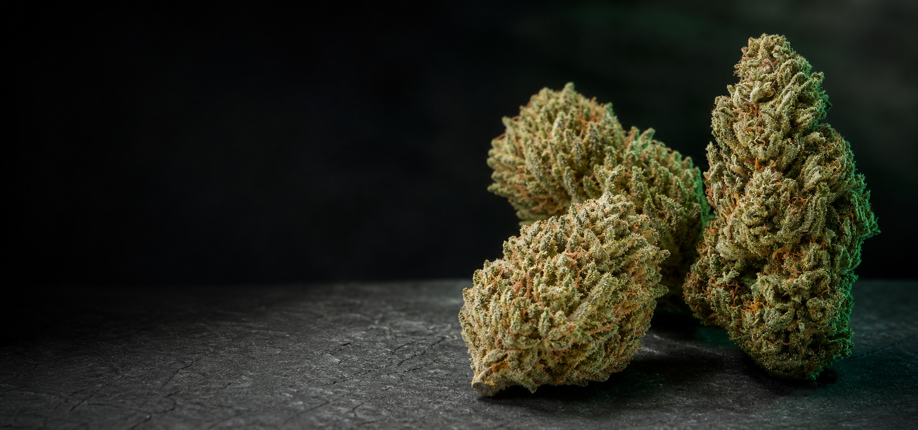 CBD Flower collection editorial banner with unbranded hemp flower