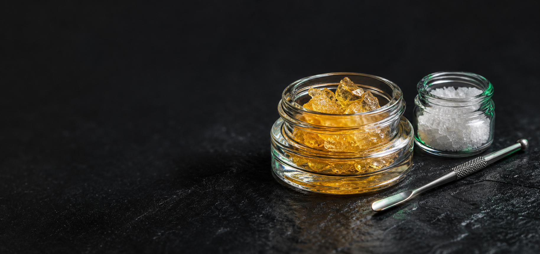 Concentrates and Isolates collection editorial banner with unbranded glass jars