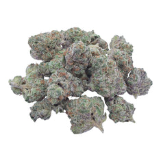 Purple Rock Candy Indoor Smalls THCA flower isolated current-batch buds