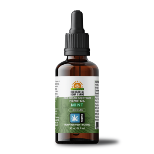 brown amber dropper bottle with green and white label that reads ' cbs broad spectrum hemp oil'