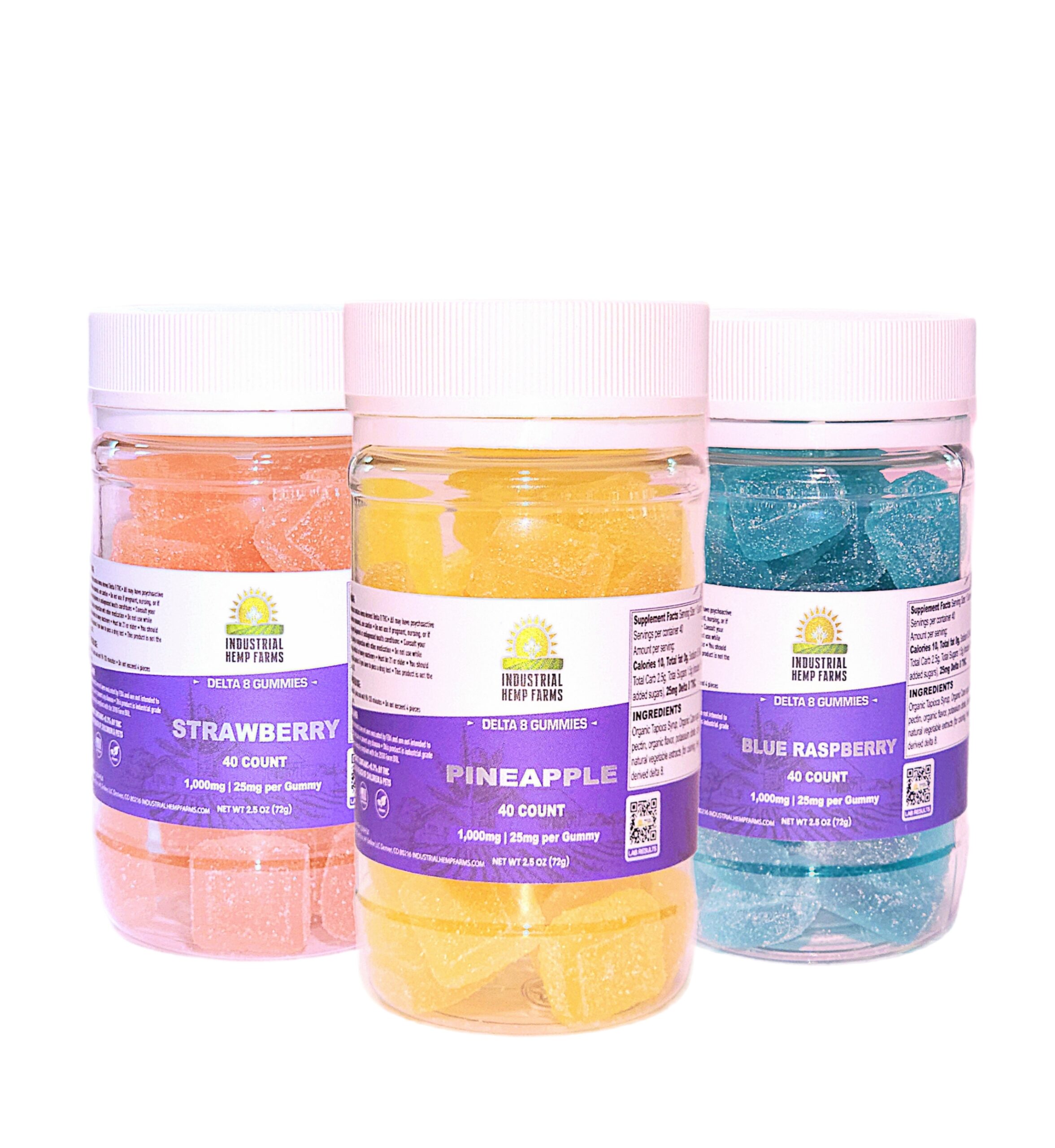 D8 25mg Gummy Squares Industrial Hemp Farms