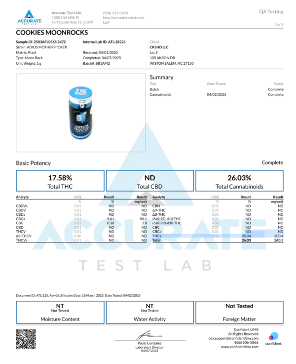 cookies adios mf moon rock coa